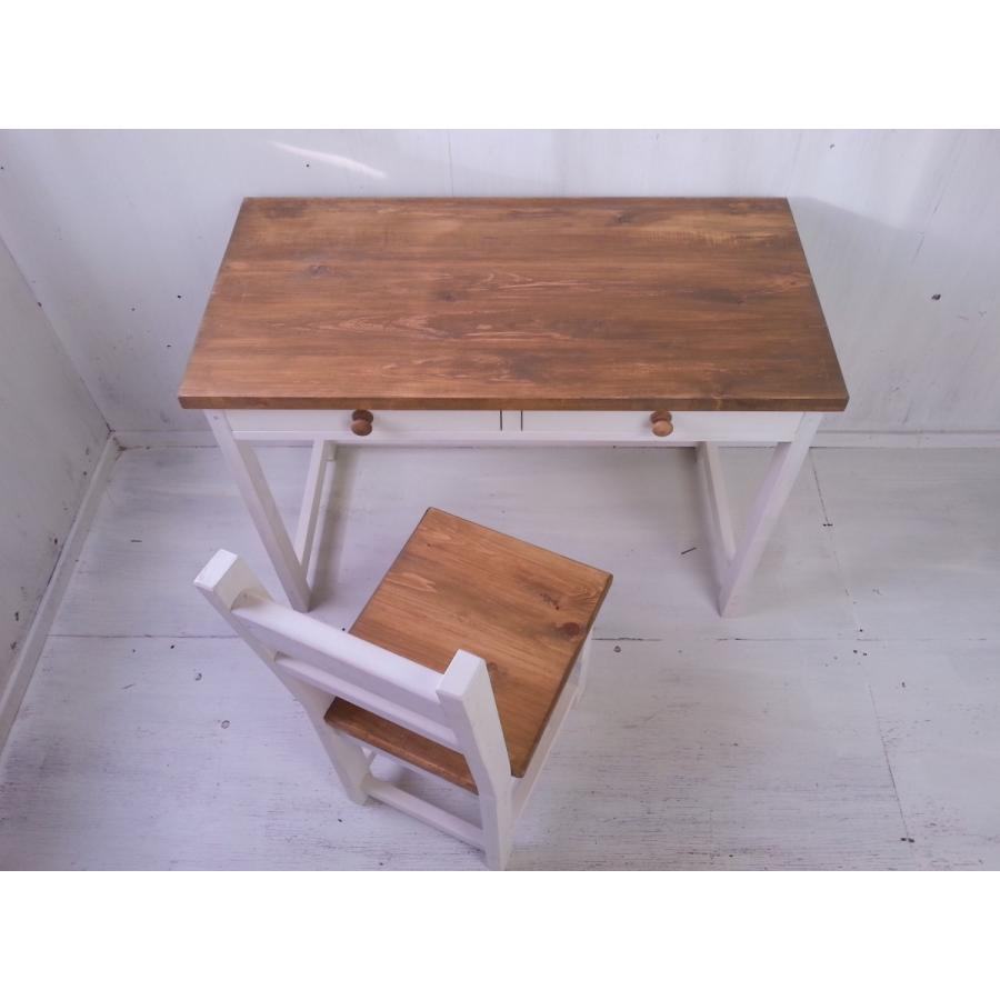 デスクとチェアのお得なセット 無垢 ヒノキ 家具 アンティーク 手作り