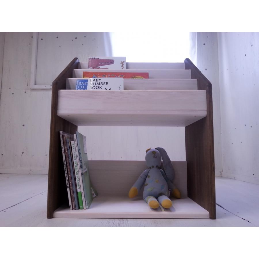 絵本棚 W600 ハンドメイド 3段 手作り 可愛い おしゃれ 自然塗料