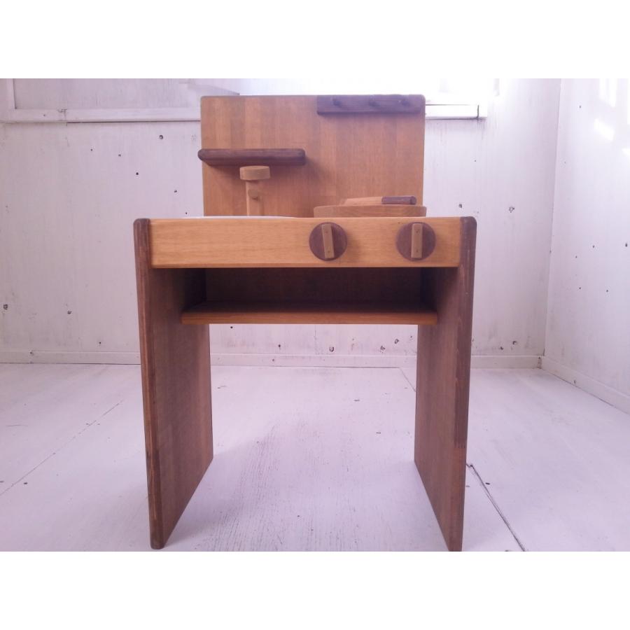 ままごとキッチン 机 自然塗料  ハンドメイド 2歳 ３歳 誕生日プレゼント 木製 ピンク_1