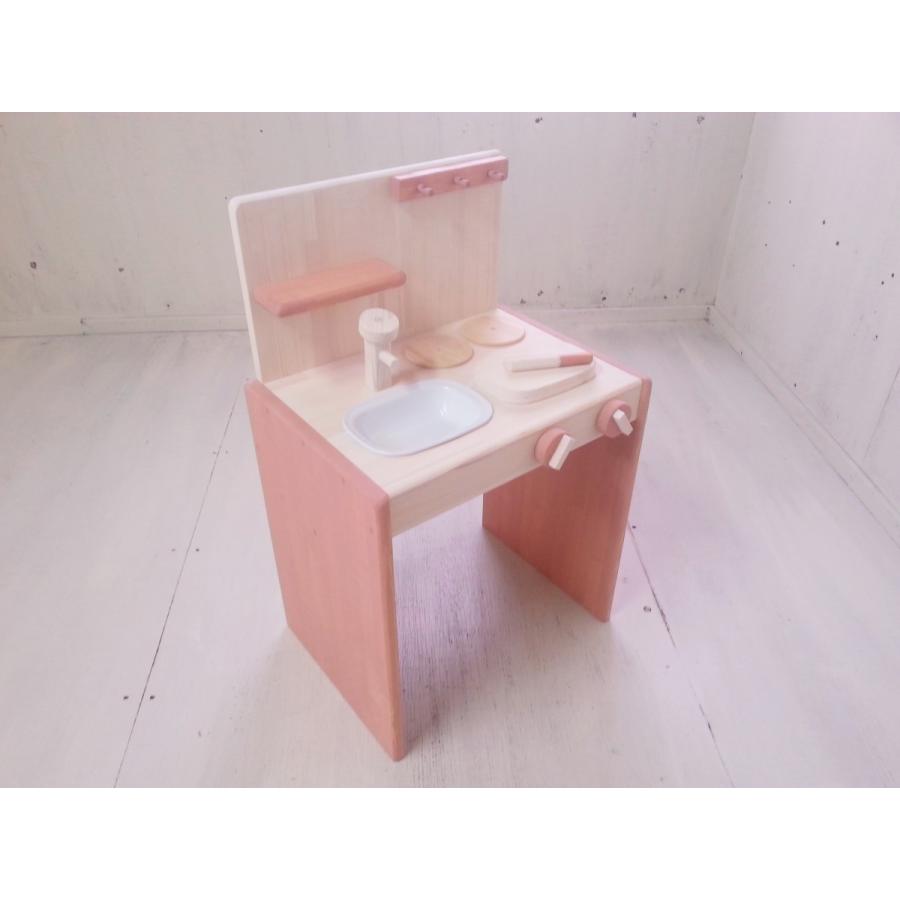 おままごとキッチン ピンク 人気 ナチュラル ハンドメイド 2歳 ３歳 誕生日プレゼント 木製