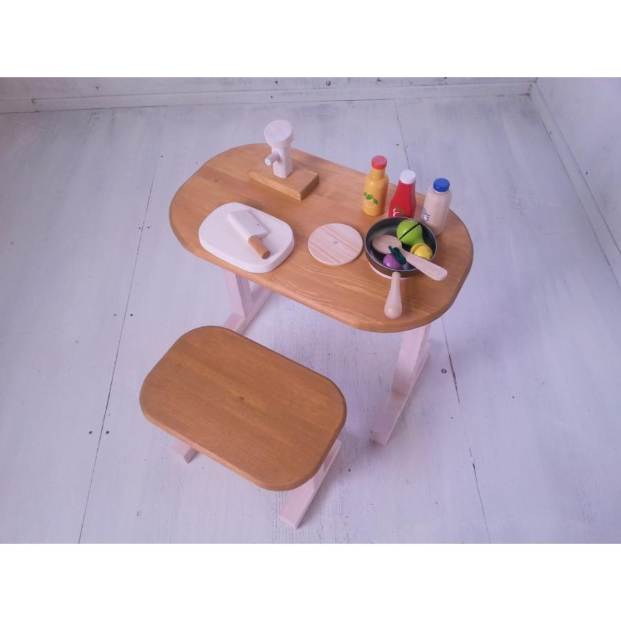 小判型テーブル 楕円 おままごとキッチン用  丸い 子供用 机 かわいい 誕生日｜mamagoto-ulala