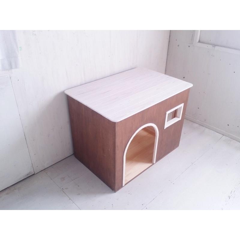 犬小屋 室内 猫ハウス ドッグハウス 木製 手作り 可愛い 白 自然塗料 アーチ P 009 ハンドメイド家具 うらら ヤフー店 通販 Yahoo ショッピング