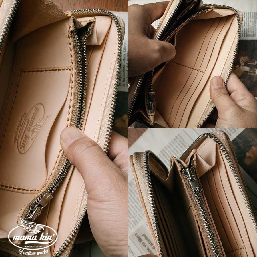 カービングウォレット ヌメ革 バイカーズ サドルレザー