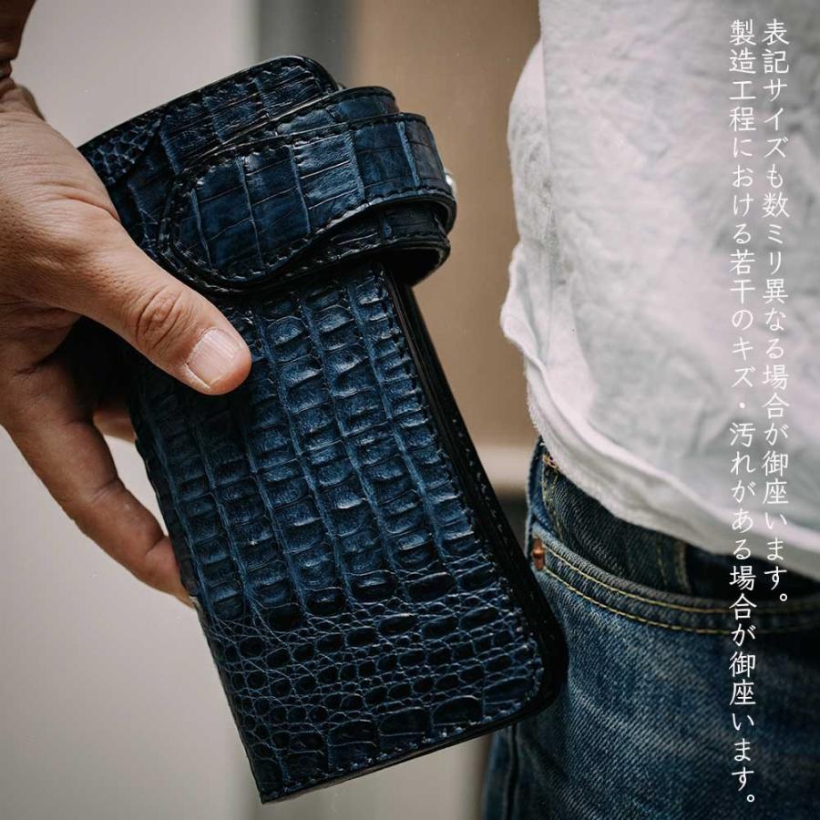 カイマンワニ革ミドルウォレット カイマンワニ革/ライダースウォレット/バイカーズウォレット