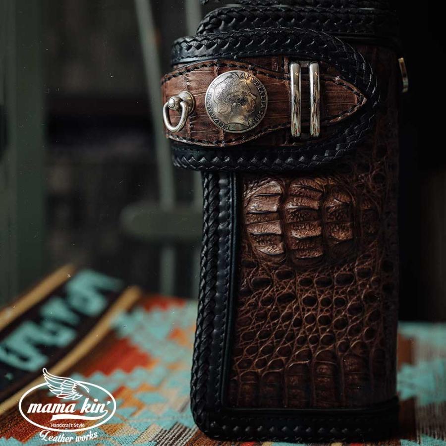 カイマンワニ革/ライダースウォレット/バイカーズウォレット/レザー  