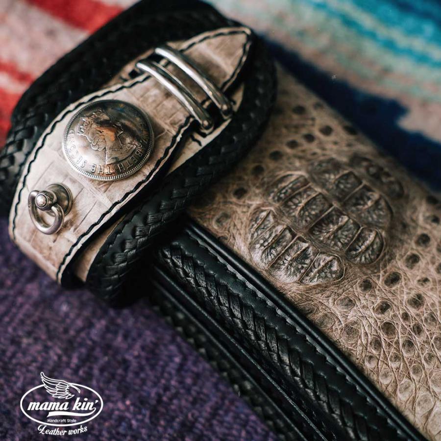 カイマンワニ革/ライダースウォレット/バイカーズウォレット/レザー  