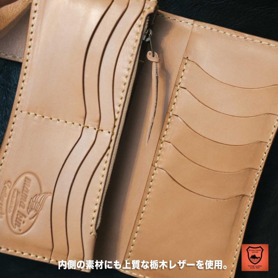 栃木レザー 財布 栃木レザー 長財布 バイカーズウォレット ライダースウォレット ヌメ革
