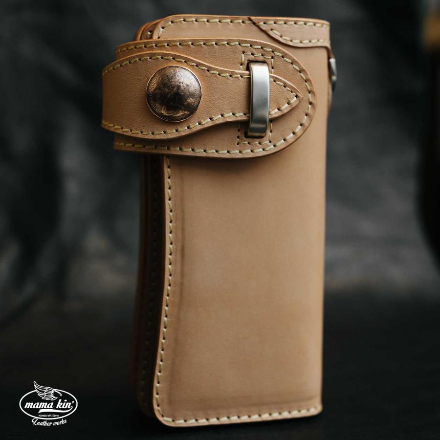 栃木レザー 長財布 バイカーズウォレット ライダースウォレット ヌメ革