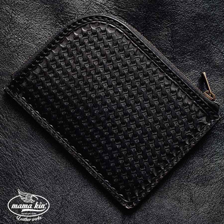 L字ファスナーウォレット 【カービング /オールブラック】 L字ファスナー Lzip Lファスナー Lジッパー 財布 エルファスナー