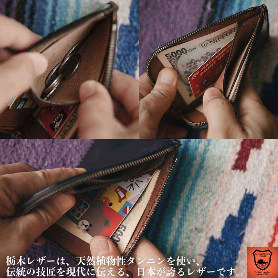 シャークスキン サメ革 栃木レザー エルファスナー 財布 コンパクト