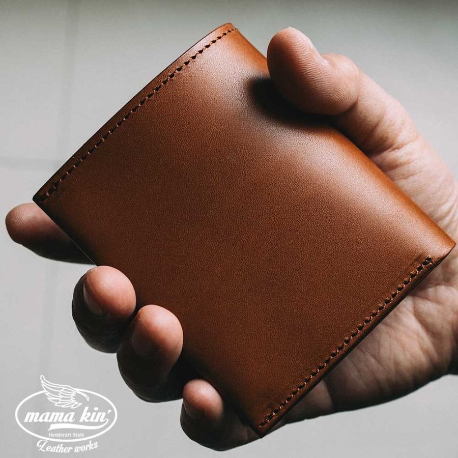 栃木レザー 牛革 ヌメ革 サドルレザー カウレザー 二つ折り財布 レザーウォレット コンパクト Cw69tg46rb Mama Kin 通販 Yahoo ショッピング