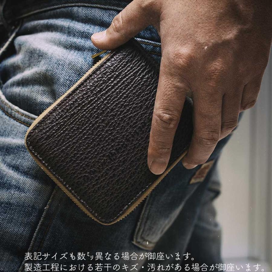 シャークスキン/サメ革/二つ折り財布/ヌメ革/カウレザー/レザー 