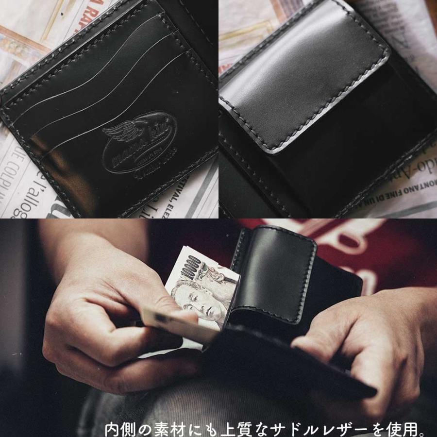 二つ折り財布/カービングウォレット/サドルレザー/レザーウォレット