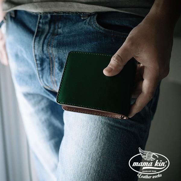 コードバン/二つ折り財布/栃木レザー/レザーウォレット/牛革/馬革/ヌメ