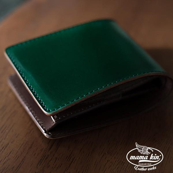 コードバン/二つ折り財布/栃木レザー/レザーウォレット/牛革/馬革/ヌメ