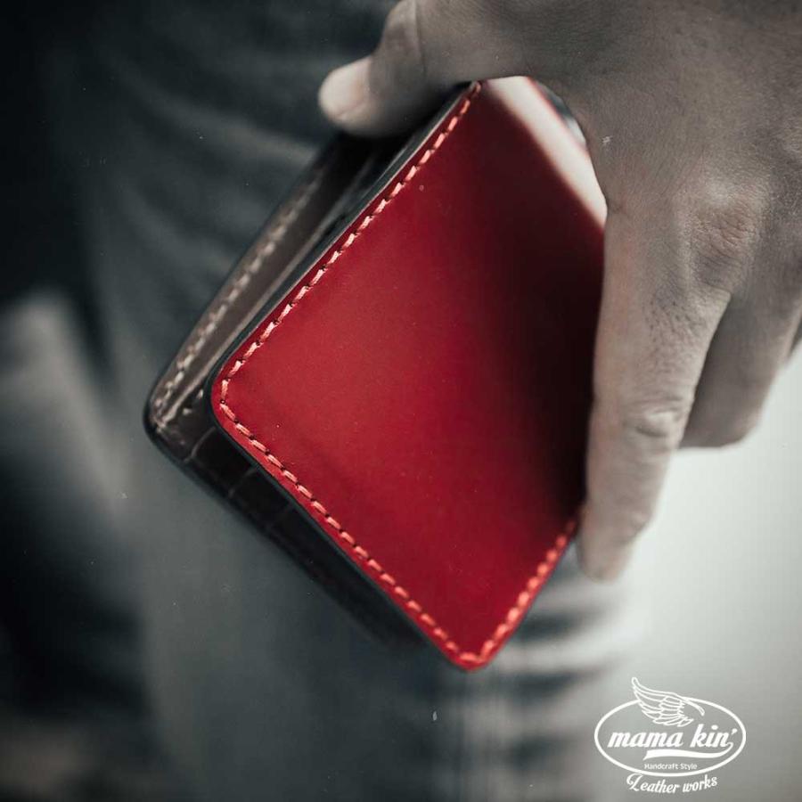 コードバン/二つ折り財布/栃木レザー/レザーウォレット/牛革/馬革/ヌメ