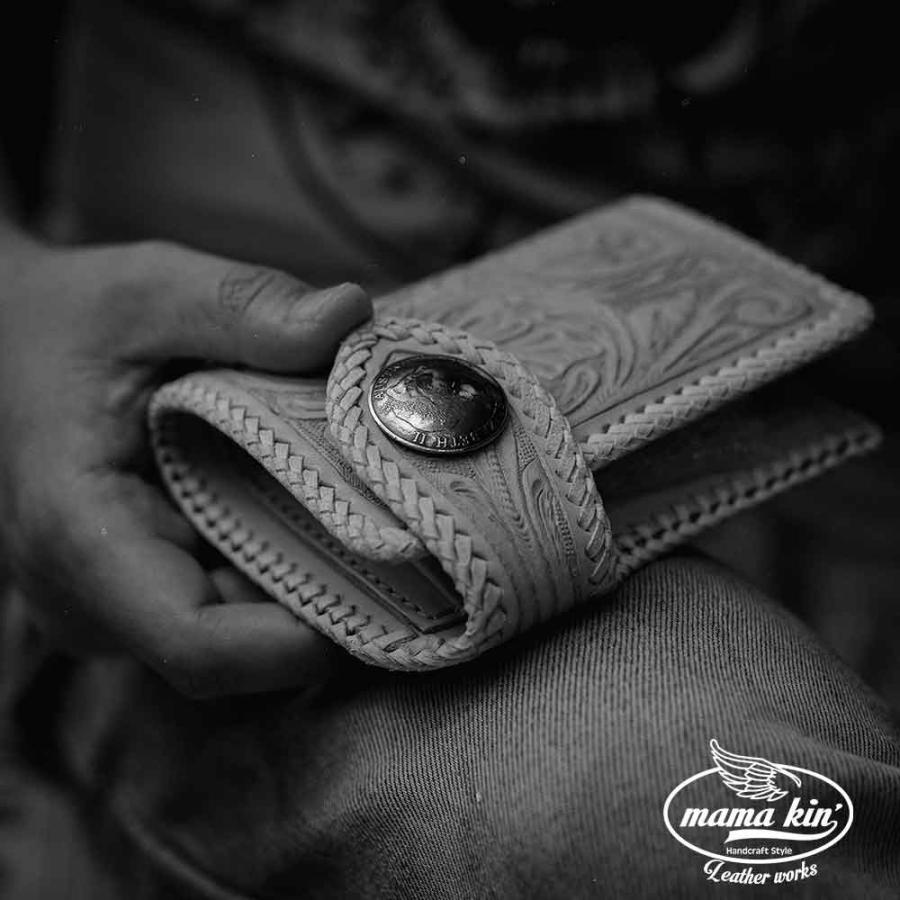 二つ折り財布/カービングウォレット/バイカーズウォレット/ライダース