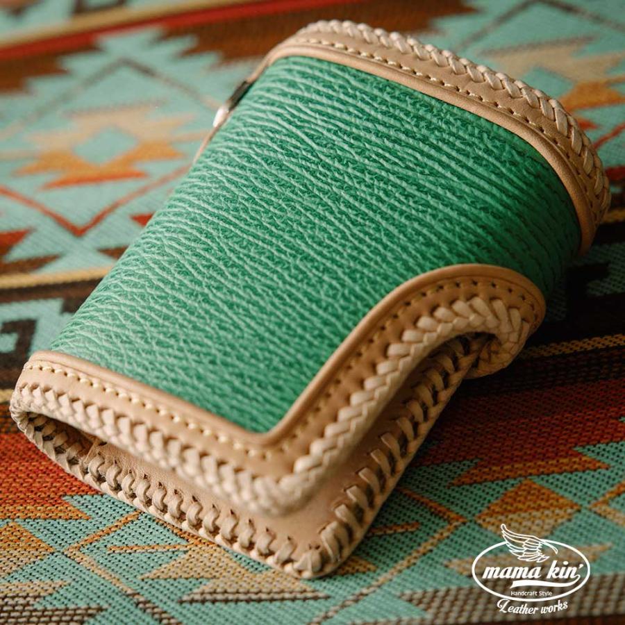 ライダースウォレット/バイカーズウォレット/シャークスキン/サメ革