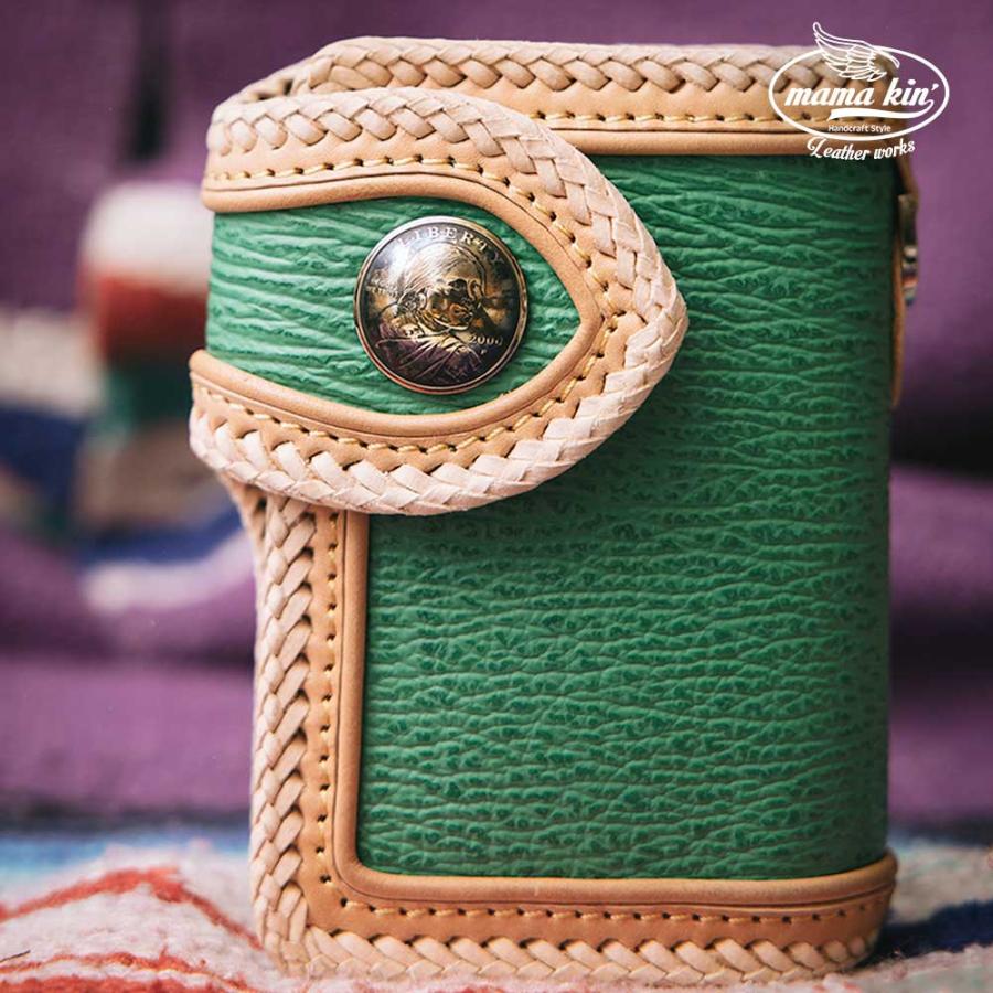 ライダースウォレット/バイカーズウォレット/シャークスキン/サメ革