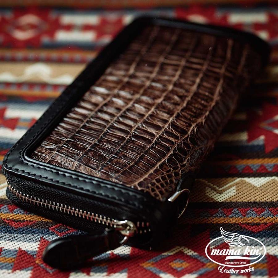 カイマンワニ革/ライダースウォレット/バイカーズウォレット/レザー  