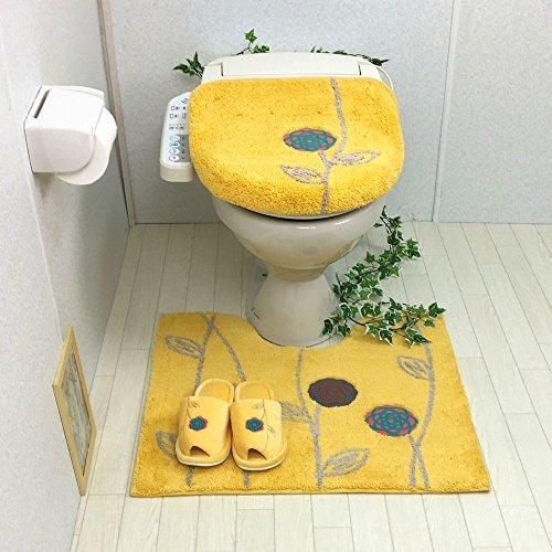 送料無料 北欧 おしゃれ トイレマット 3点セット 洗浄暖房型 スリッパ 金運の黄色 花 モダン フラワー オカ エトフ イエ 即納最大半額 Kamatcatering Ae Kamat Ae