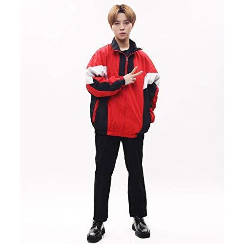 超特価 メンズ ジャケット ナイロン 切替 オーバーサイズ G O C ジーオーシー トラックジャケット レッド L 韓国系 ブルゾン その他インテリア雑貨 小物 Morrismonument Com