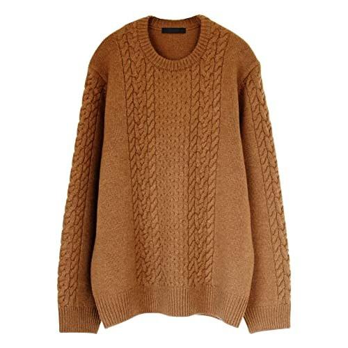 送料無料 名入れ彫刻 Prodigal プロディガル カシミヤ 100 ケーブル柄 クルーネック セーター メンズ Mサイズ キャメル Hanagrocare Com