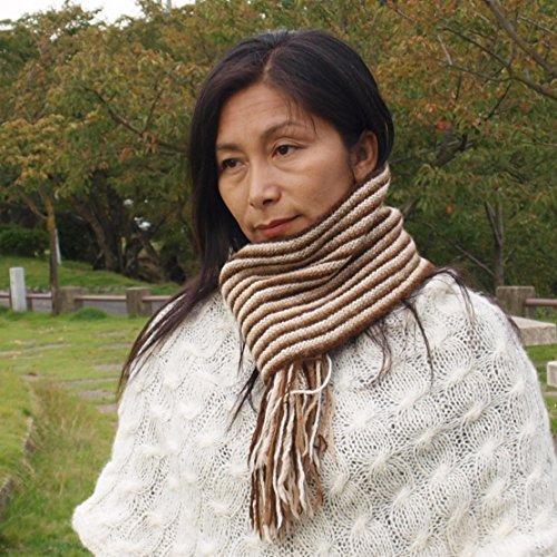 かわいい 手紡ぎアルパカの高級手編みマフラー マフラー
