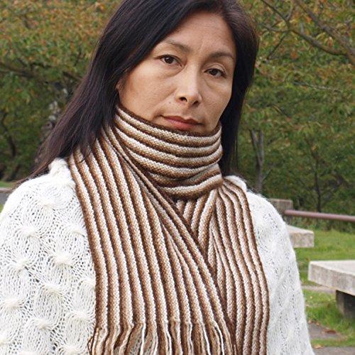 かわいい 手紡ぎアルパカの高級手編みマフラー マフラー