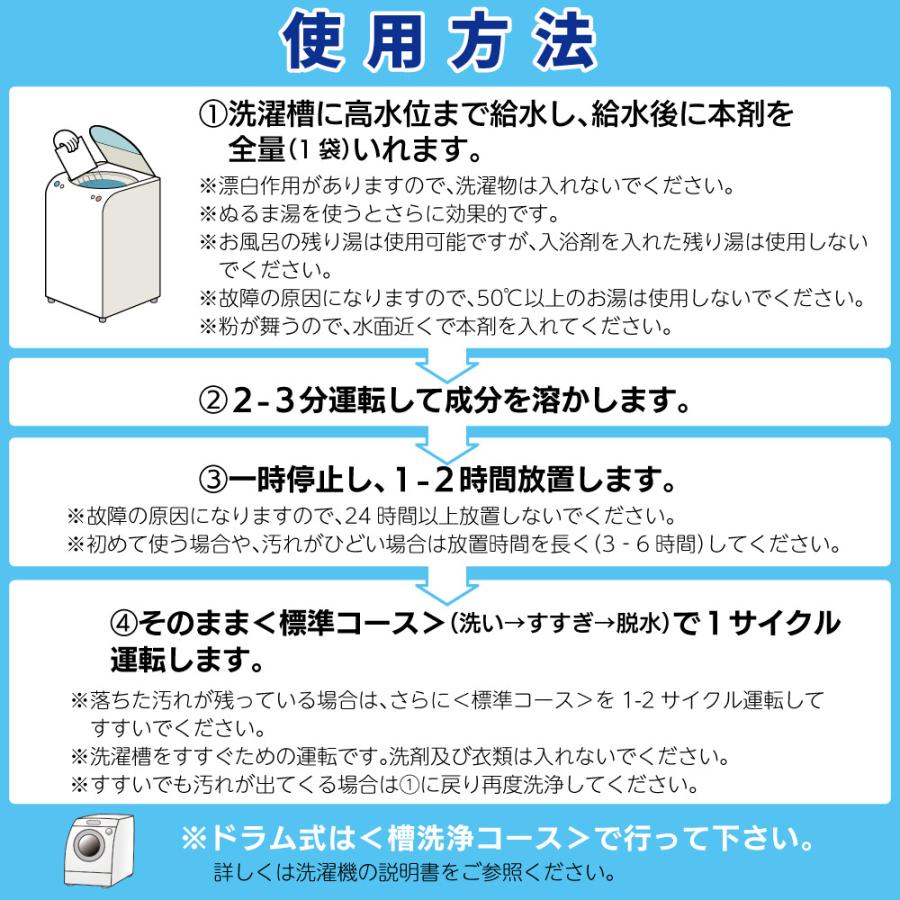 洗濯槽クリーナー 黒カビ ヌメリ 悪臭 を 強力洗浄「 洗濯槽クリヤ ３袋」 送料無料 |  | 04