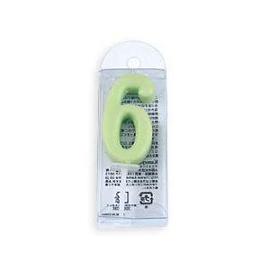 キャンドル ナンバーキャンドルパステル 「6」 1個      ローソク お誕生日ケーキ バースデーケーキ お祝いケーキ ろうそく ママパン | 