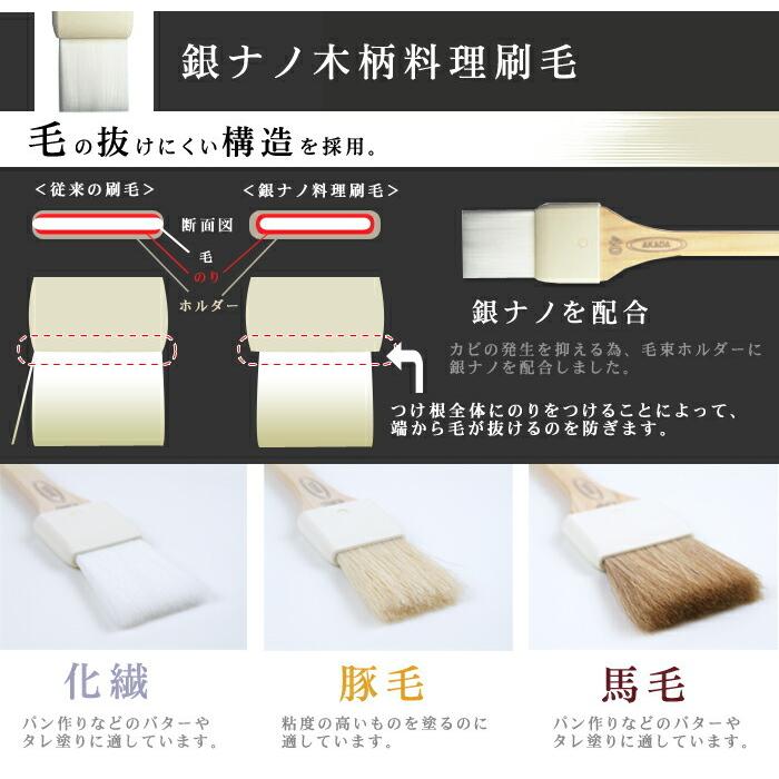 銀ナノ木柄料理刷毛 白化繊 30mm 道具 |  | 02