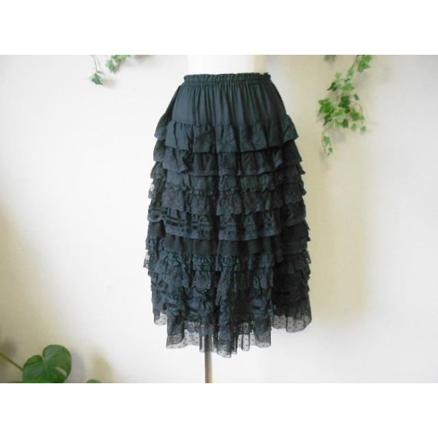ピンクハウス PINKHOUSE 段々 多種 フリルの豪華 スカート : 20170113  