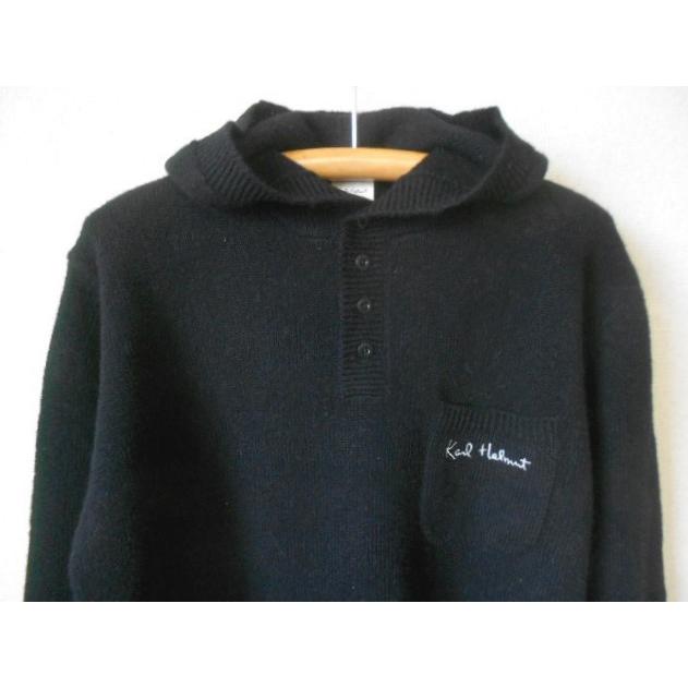 美品 男女兼用 カールヘルム KARL HELMUT 毛100％ 前後ロゴ入り ニット 