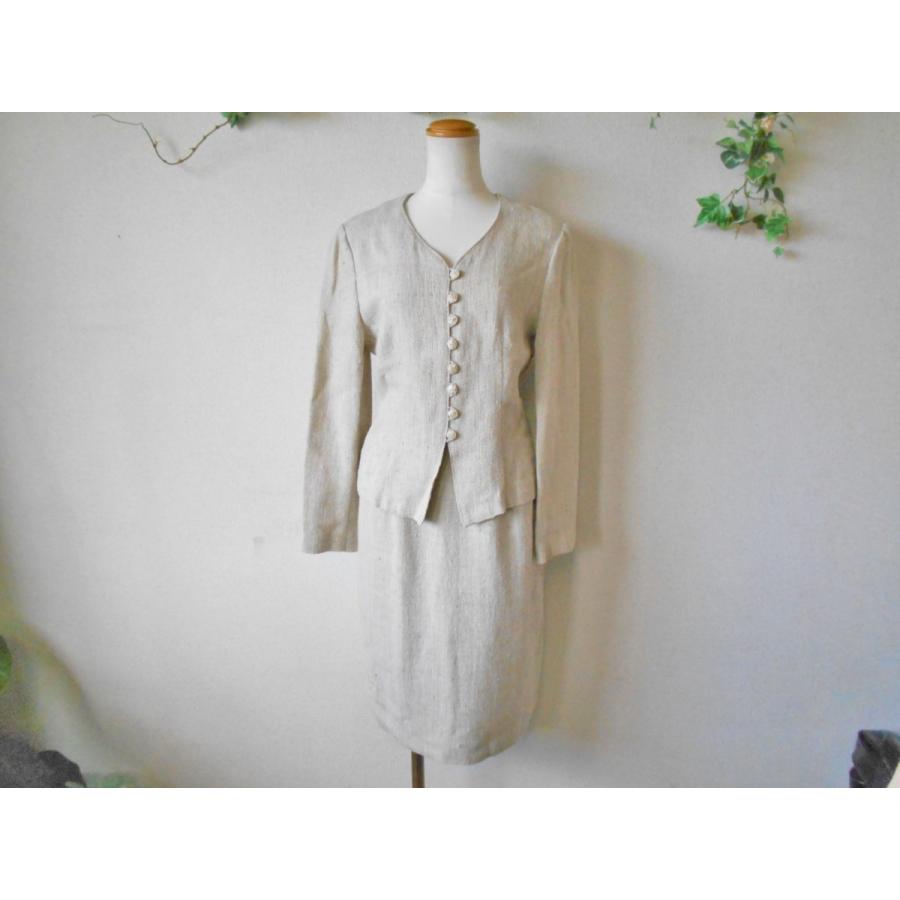 avicot / Linea Tessile Italiana イタリア生地 シルク & 麻 混 上下