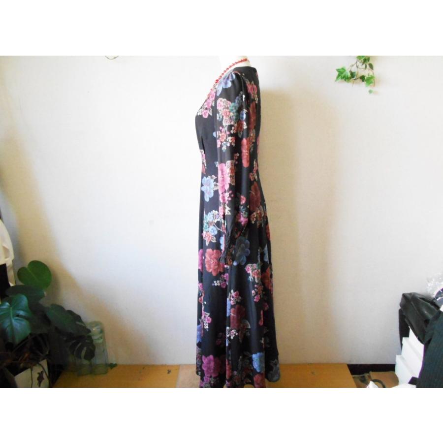 MIIA 美品 ミーア 花柄 の 素敵 な ロング 丈 ワンピース F 