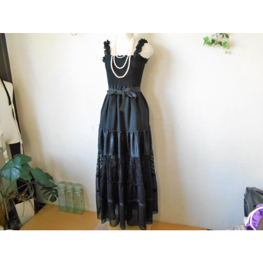 未使用 メトリーゼ MAITRESSE レース 切替 の 素敵 な ロング ドレス 