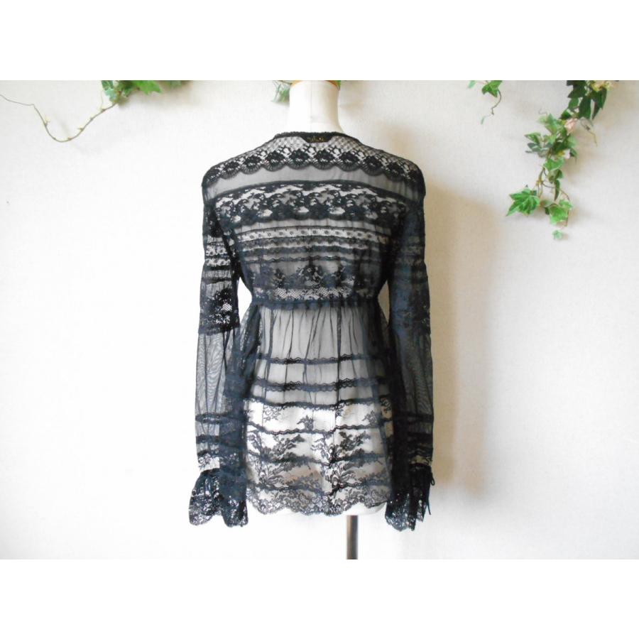 カネコイサオ　総レース黒トップス　カーディガン　セット　リボン　ピンクハウス カネコイサオ 総レース黒トップス カーディガン セット リボン