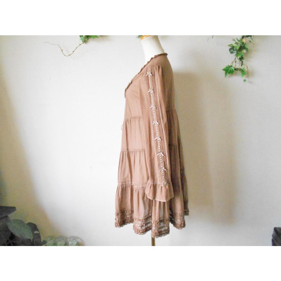 ピンクハウス　サテンリボンチュニック PINK HOUSE ピンクハウス PINKHOUSE ピンタック フリル サテン