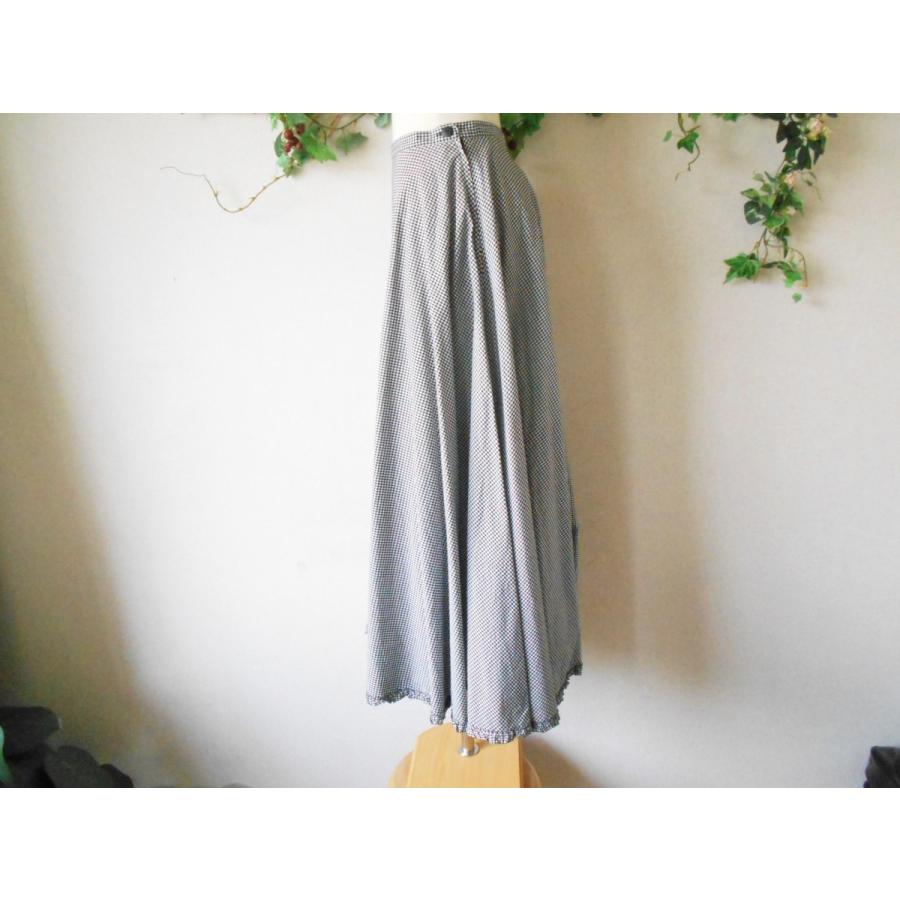 インゲボルグ INGEBORG 裾フ リル の 可愛い ギンガム チェック の フレア スカート M 日本製｜mamapocket4976｜05