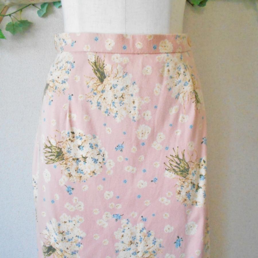 ピンクハウス PINKHOSE 花束 ブーケ プリント の ロング 丈 スカート 