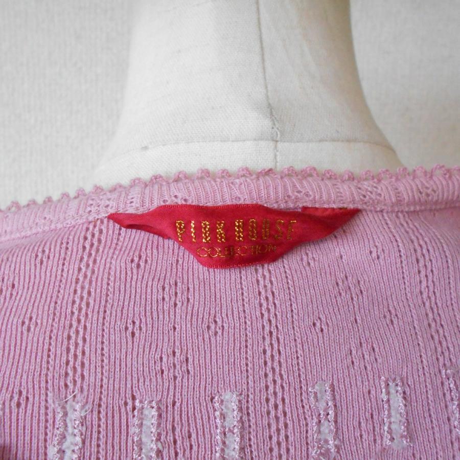 PINK HOUSE ピンクハウス PINKHOSE ロゴ 刺繍 入り 春夏 向き