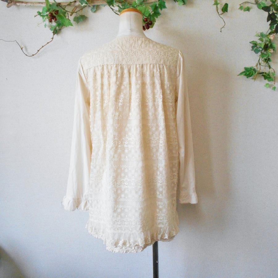 2013年 ピンクハウス PINKHOUSE 刺繍 入り チュール の 素敵 な 長袖 