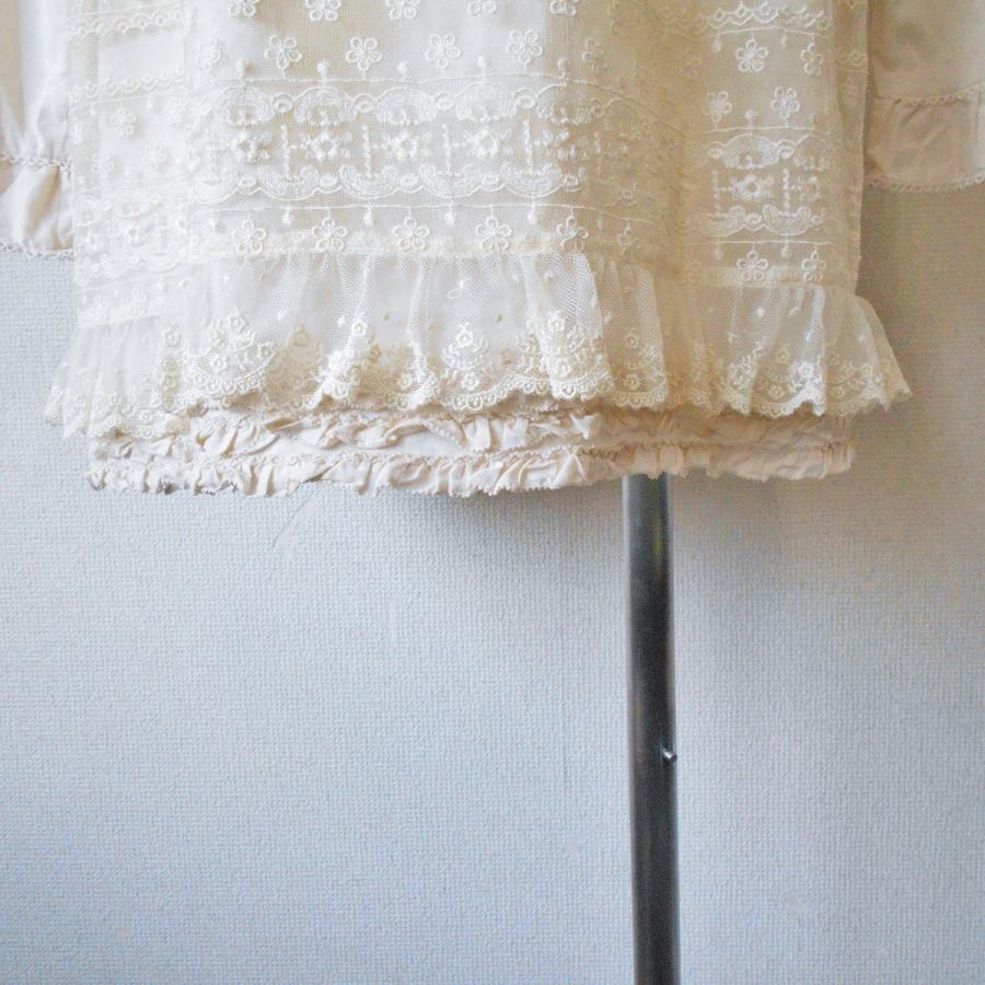 2013年 ピンクハウス PINKHOUSE 刺繍 入り チュール の 素敵 な 長袖 