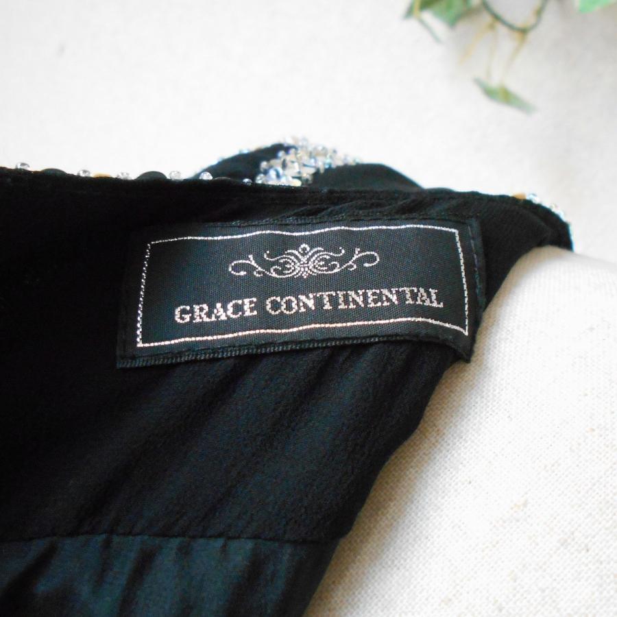 グレースコンチネンタル GRACE CONTINENTAL 絹 シルク 100% キラキラ スパンコール の 素敵 な 5分袖 ワンピース 黒 36｜mamapocket4976｜07