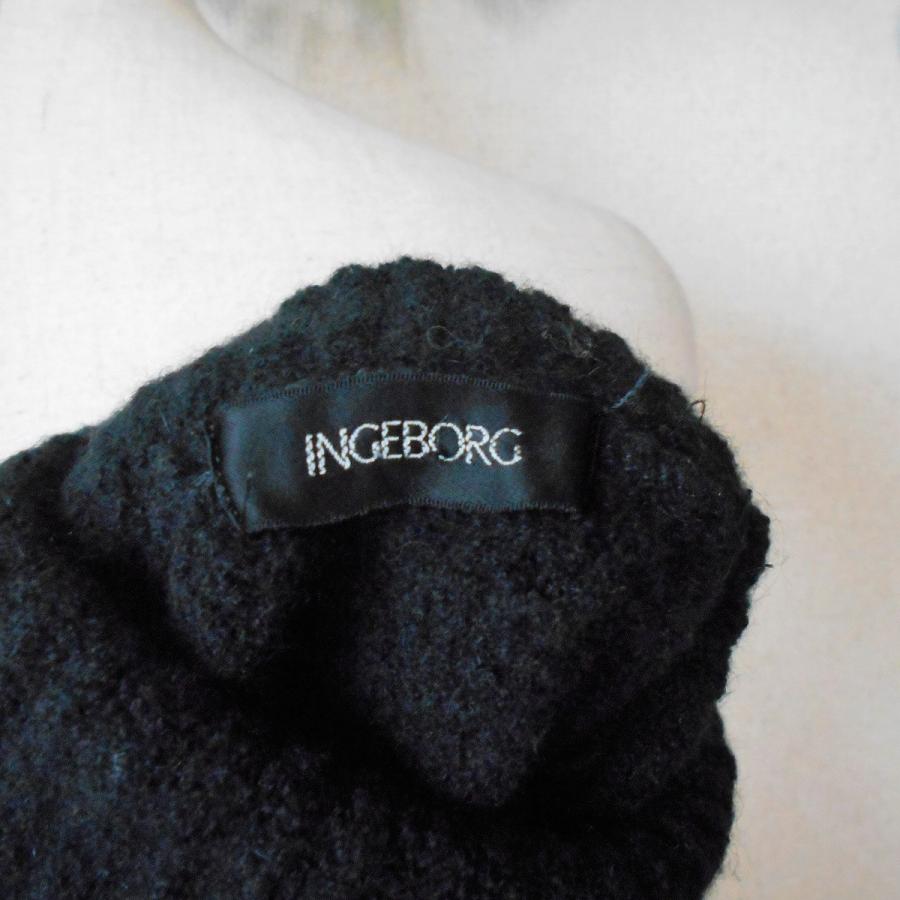 INGEBORG（インゲボルグ） 秋冬 向き 半袖 タートルネック セーター 黒