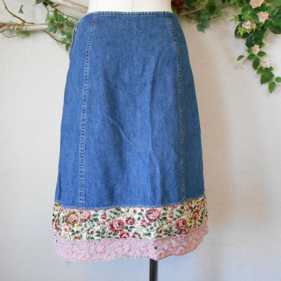 Lest Rose♡レストローズ デニムスカート L'EST ROSE レストローズ LEST 春夏 向き 裾の 可愛い デニム 切替
