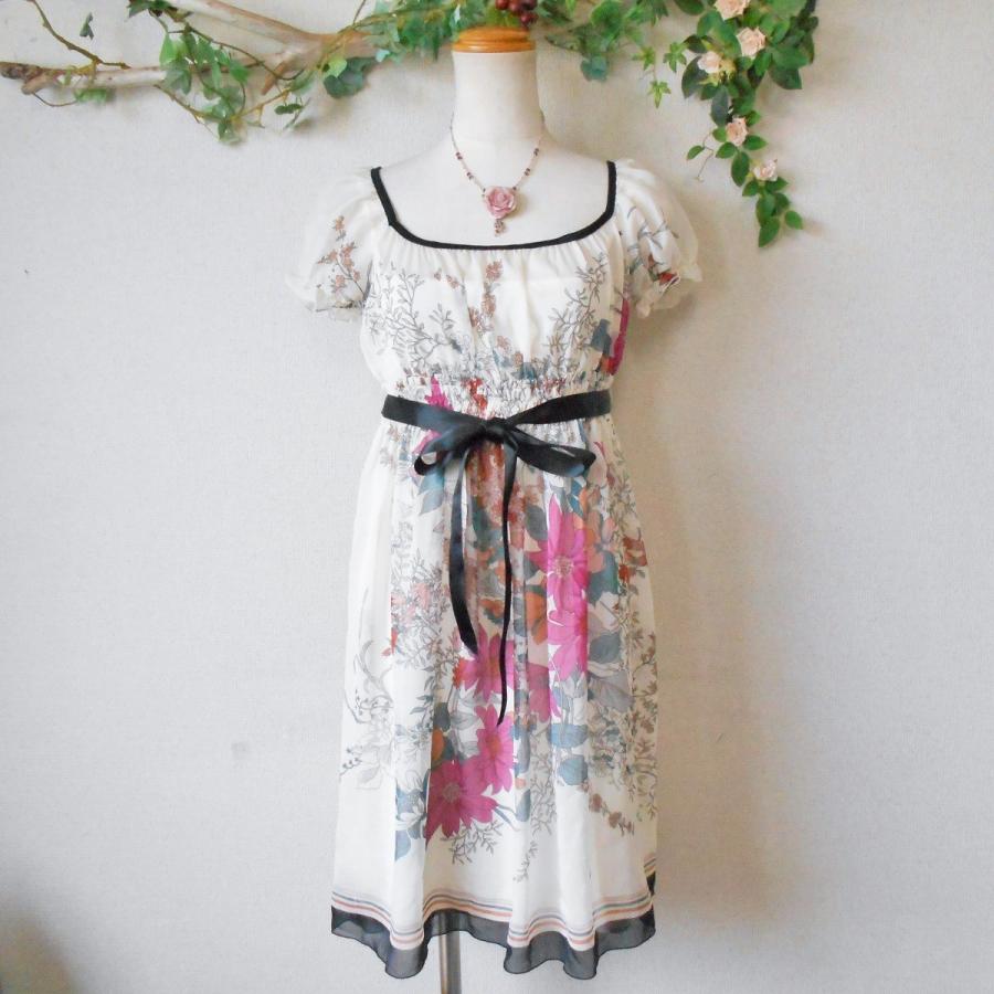 レストローズ Lest Rose 夏 向き インナー スリップ リボン 付き 花柄 シースルー ワンピース 日本製２ 0122 06 リサイクルマーケットママポケット 通販 Yahoo ショッピング