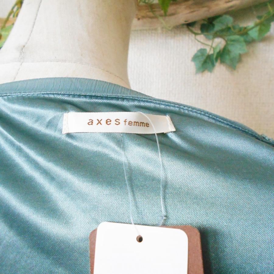 新品 タグ付き アクシーズ ファム axes femme ラメ 刺繍 入り スカーフ 袖 の 可愛い レディース 用 ブラウス M :20200412-10:リサイクルマーケットママポケット 通販 axes femme 2wayボリューム袖ブラウス 紺