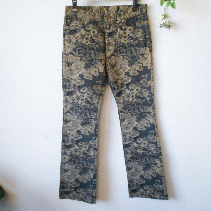 美品 男女兼用 グラムディ GLAMDY 和柄 総柄 ストレッチ 入り パンツ 3  
